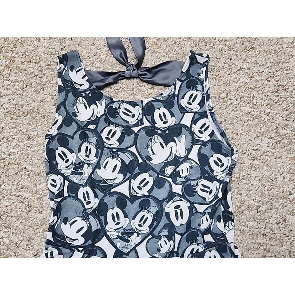 Disney Boutique Mickey Miney Dress Black Gray AOP Small Official - Picture 2 of 16